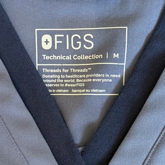 FIGS Scrub Top *SET* Blue Tops (Size M) - Picture 6 of 7